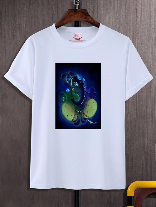 unisex white polyester graphic print t-shirt - 20856643 -  Standard Image - 0