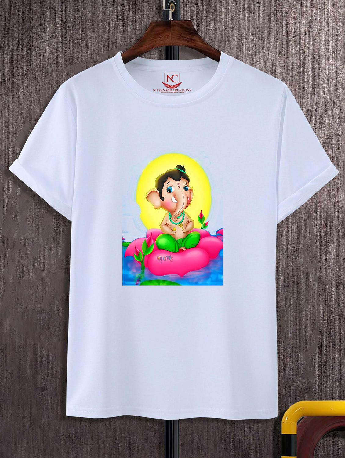 unisex white polyester graphic print t-shirt - 20856646 - Zoom Image - 0