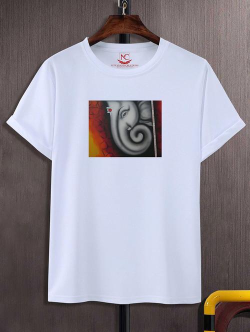 unisex white graphic printed t-shirt - 20856654 -  Standard Image - 0