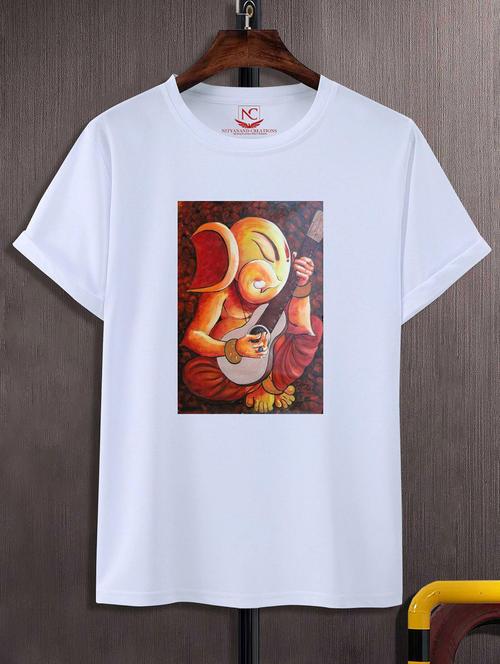 unisex white graphic printed t-shirt - 20856655 -  Standard Image - 0