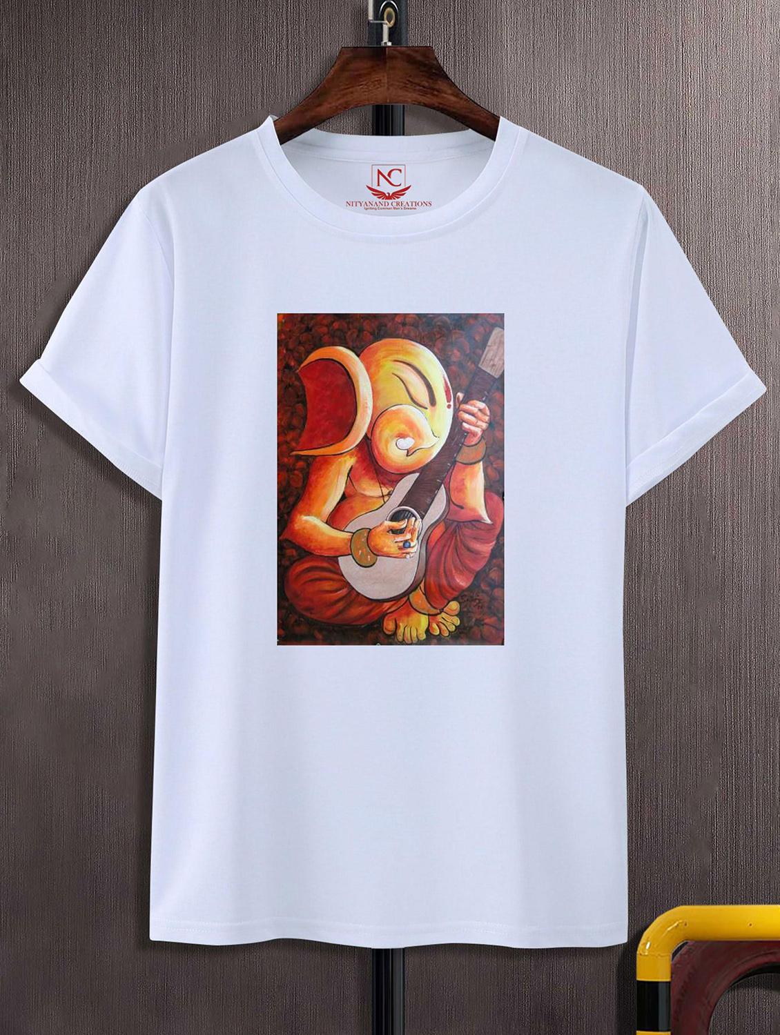 unisex white graphic printed t-shirt - 20856655 -  Zoom Image - 0