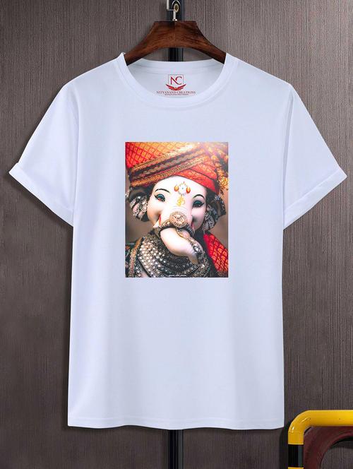 unisex white polyester graphic print t-shirt - 20856656 -  Standard Image - 0