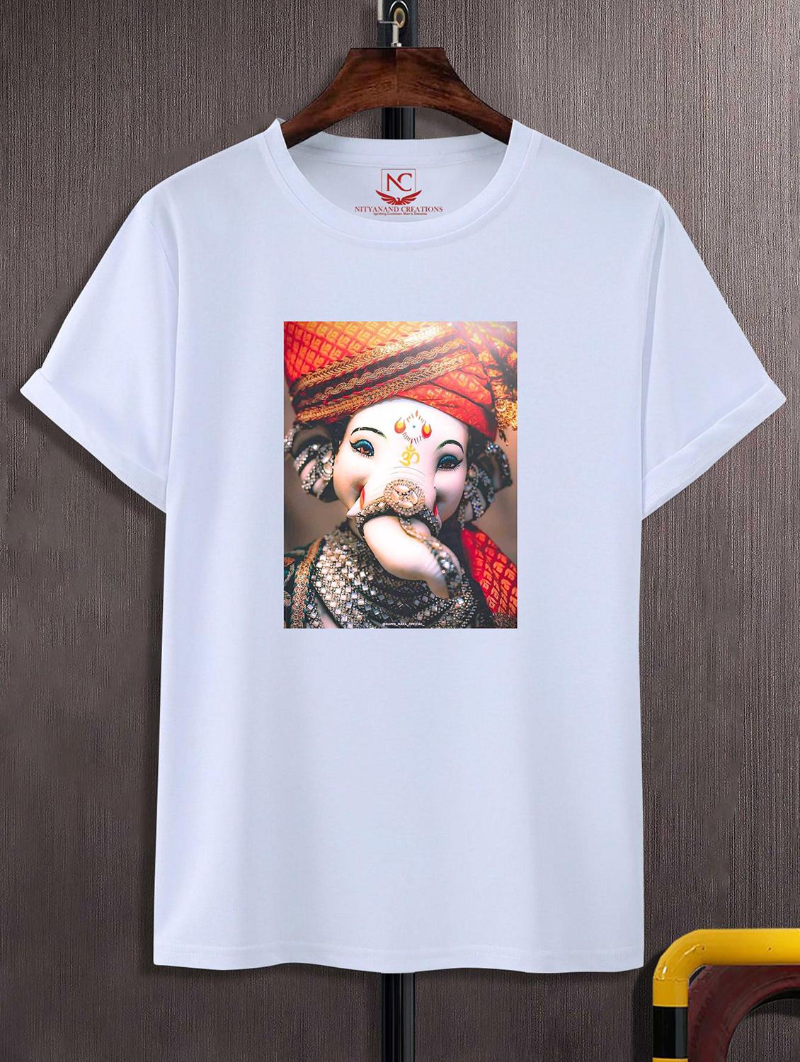 unisex white polyester graphic print t-shirt - 20856656 -  Zoom Image - 0