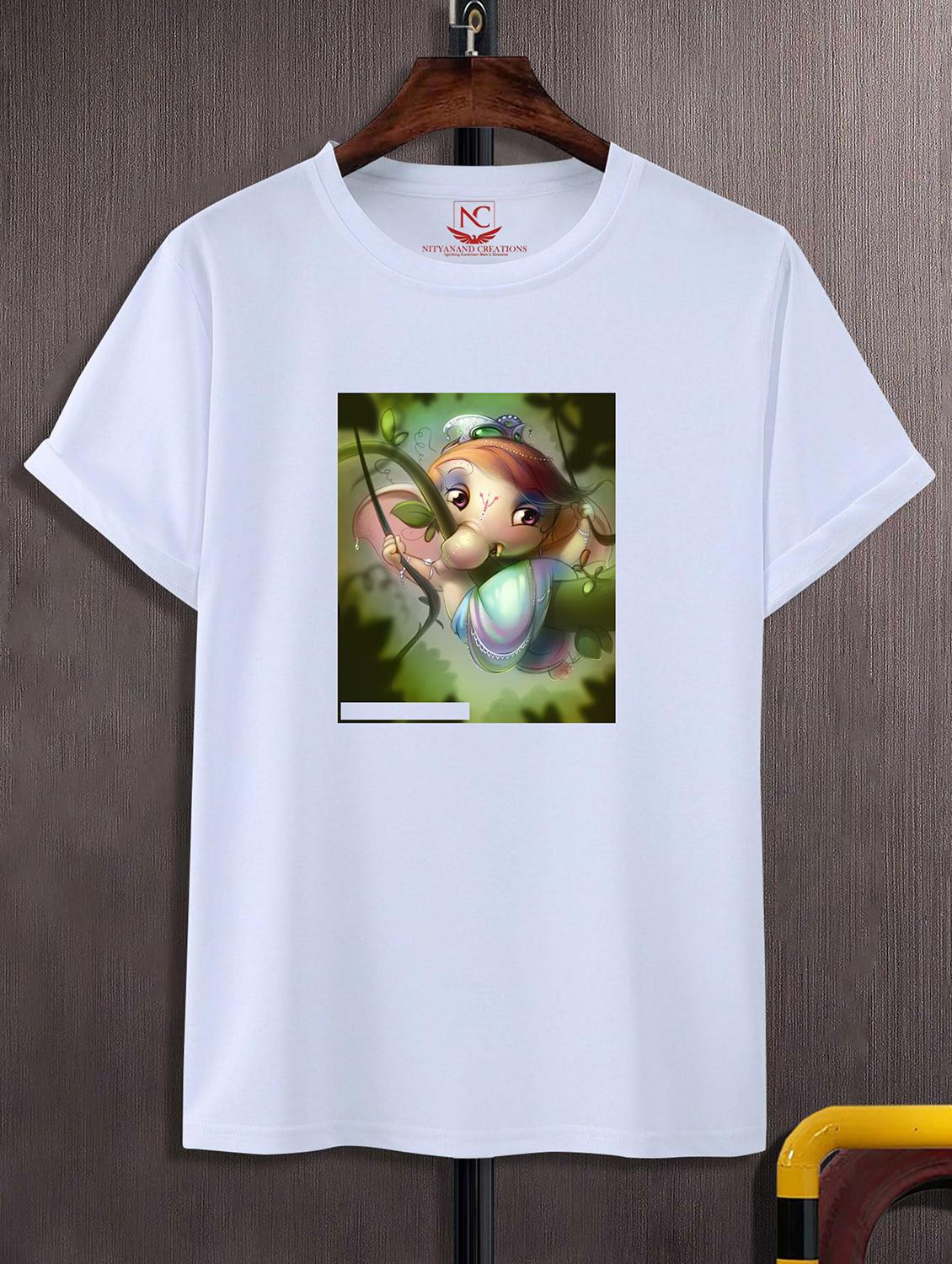 unisex white polyester graphic print t-shirt - 20856660 - Zoom Image - 0