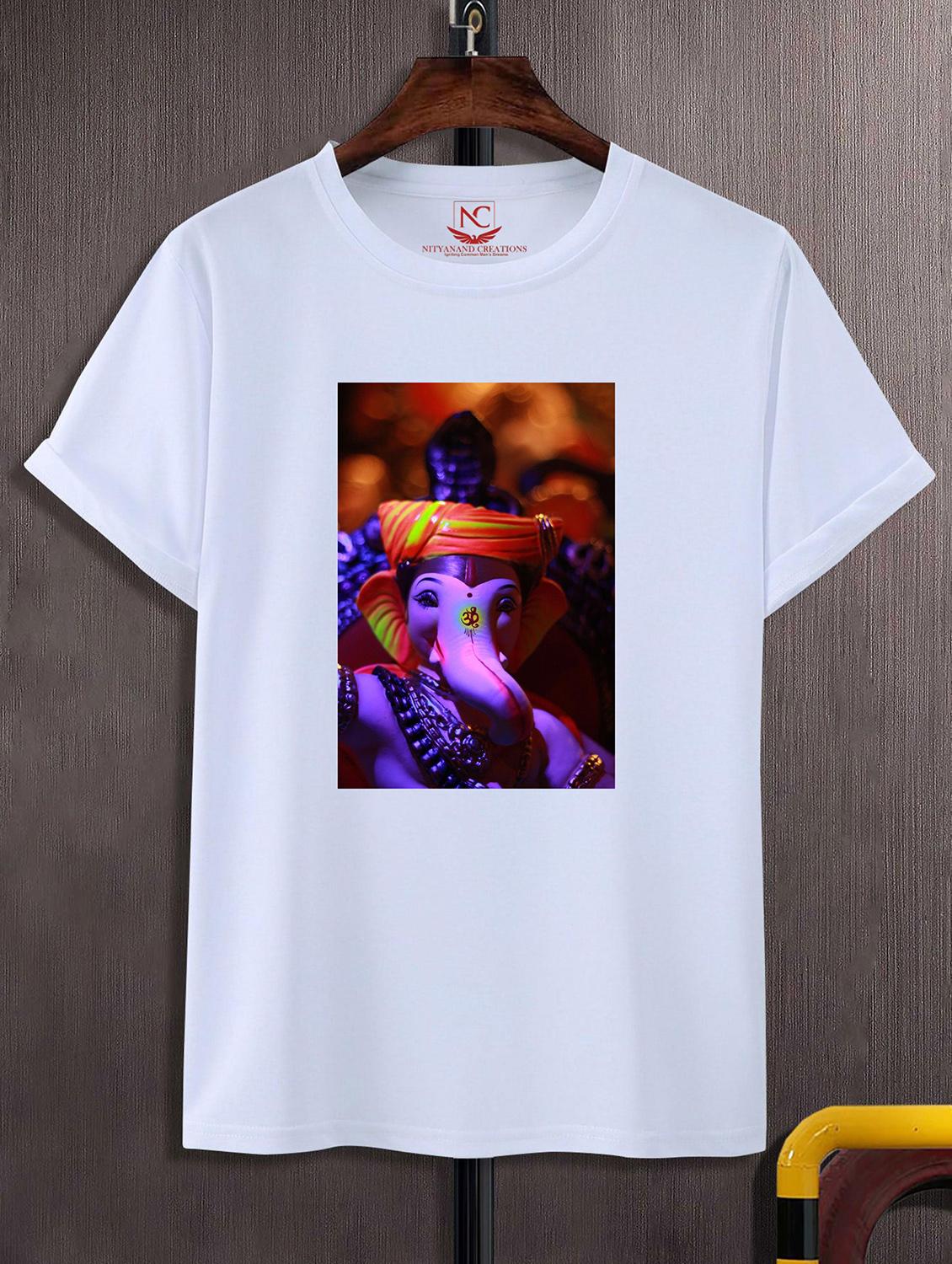 unisex white polyester graphic print t-shirt - 20856661 - Zoom Image - 0