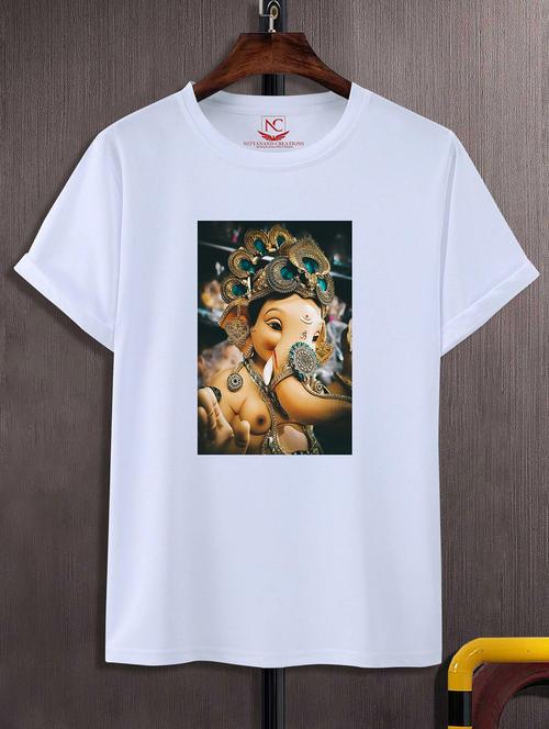 unisex white polyester graphic print t-shirt - 20856667 -  Standard Image - 0