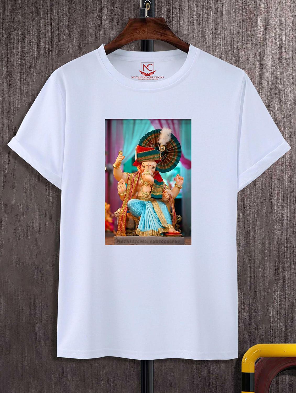 unisex white polyester graphic print t-shirt - 20856670 - Zoom Image - 0