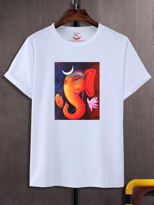 unisex white graphic printed t-shirt - 20856672 - Standard Image - 0