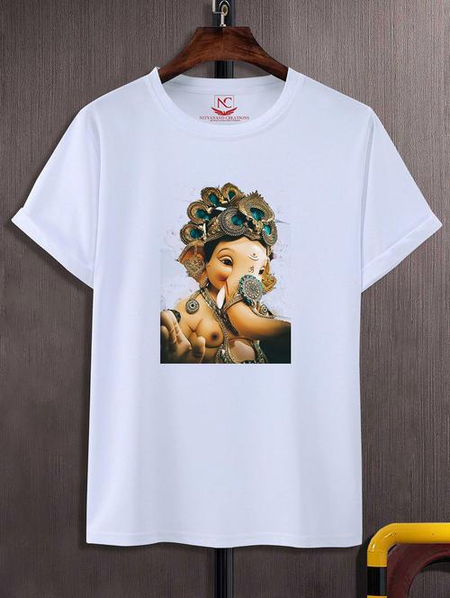 unisex white polyester graphic print t-shirt - 20856682 -  Standard Image - 0