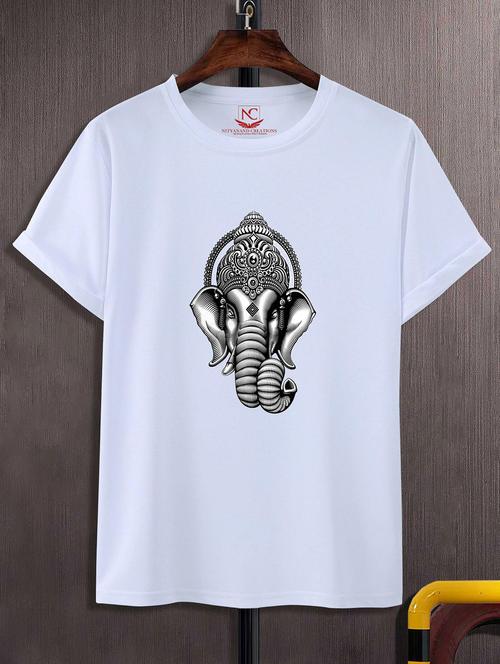 unisex white polyester graphic print t-shirt - 20856688 -  Standard Image - 0