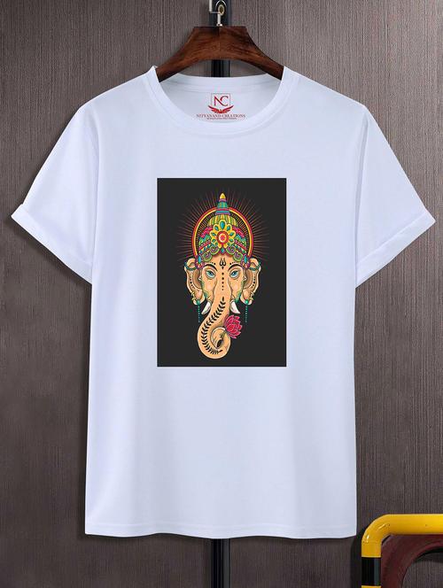unisex white polyester graphic print t-shirt - 20856690 -  Standard Image - 0
