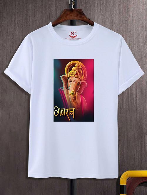 unisex white graphic printed t-shirt - 20856698 -  Standard Image - 0
