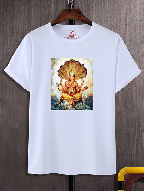 unisex white graphic printed t-shirt - 20856699 -  Standard Image - 0