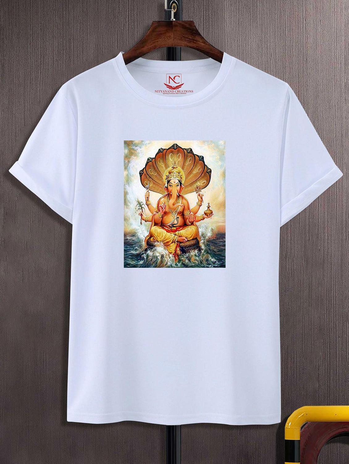 unisex white graphic printed t-shirt - 20856699 -  Zoom Image - 0