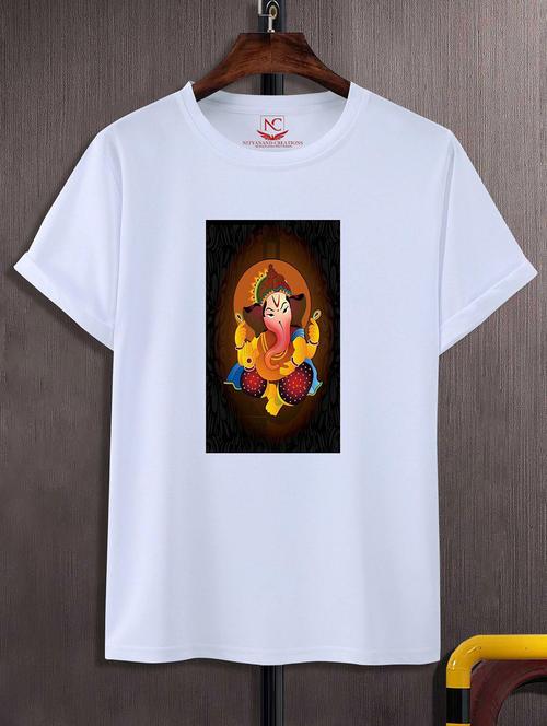 unisex white graphic printed t-shirt - 20856705 - Standard Image - 0