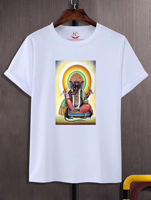 unisex white graphic printed t-shirt - 20856709 - Standard Image - 0