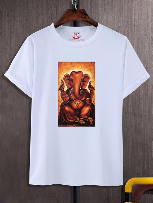 unisex white polyester graphic print t-shirt - 20856711 - Standard Image - 0