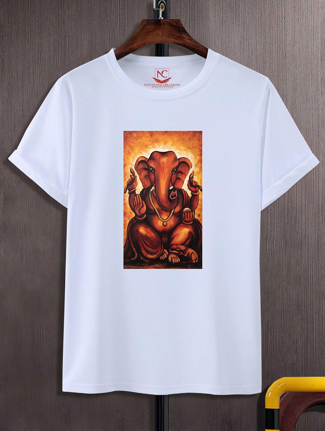 unisex white polyester graphic print t-shirt - 20856711 - Zoom Image - 0