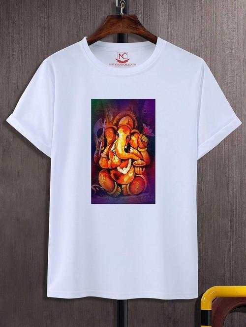 unisex white polyester graphic print t-shirt - 20856712 -  Standard Image - 0