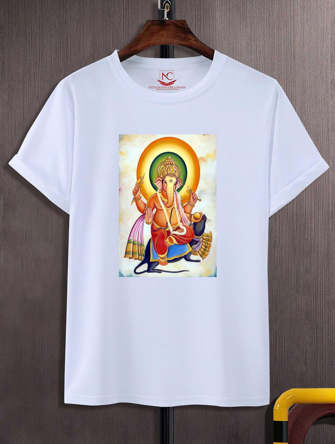 unisex white polyester graphic print t-shirt - 20856714 - Zoom Image - 0