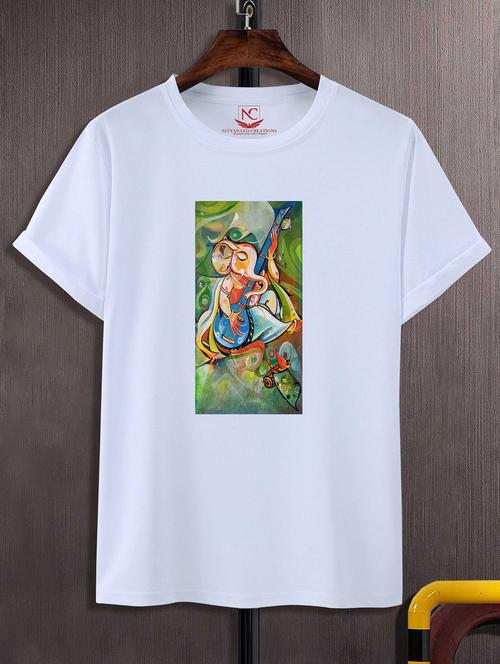 unisex white graphic printed t-shirt - 20856715 - Standard Image - 0