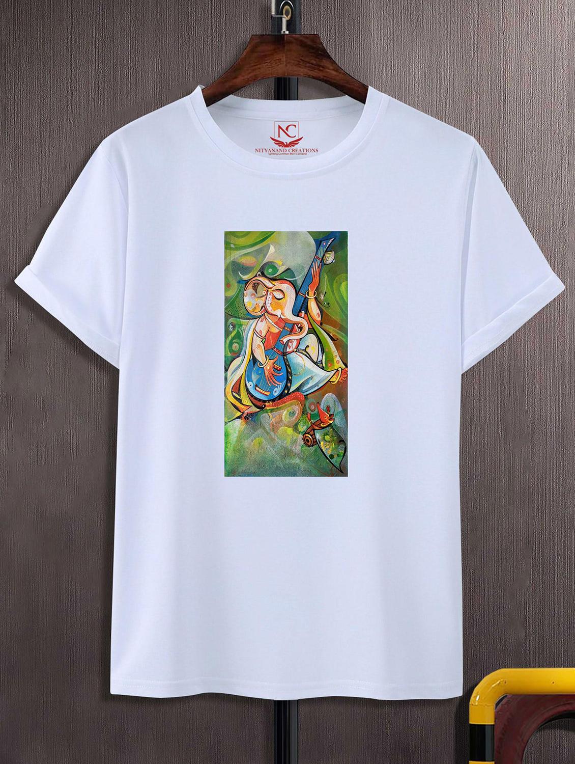 unisex white graphic printed t-shirt - 20856715 - Zoom Image - 0