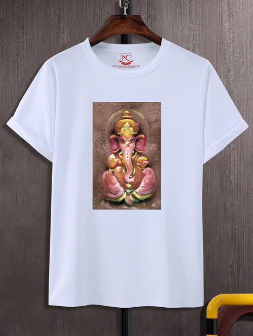 unisex white graphic printed t-shirt - 20856719 -  Standard Image - 0