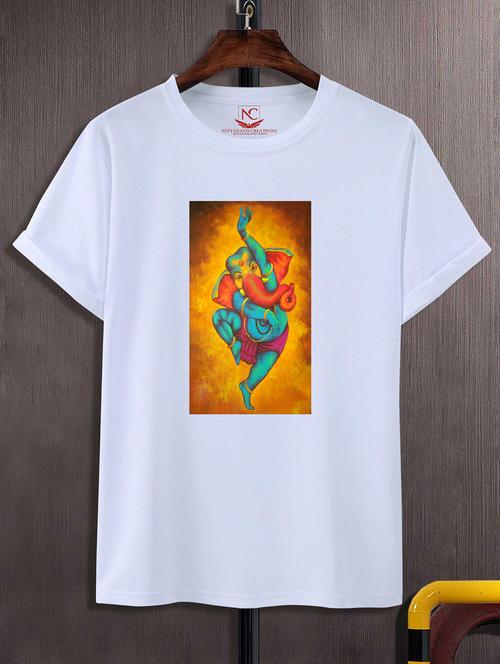 unisex white polyester graphic print t-shirt - 20856721 -  Standard Image - 0