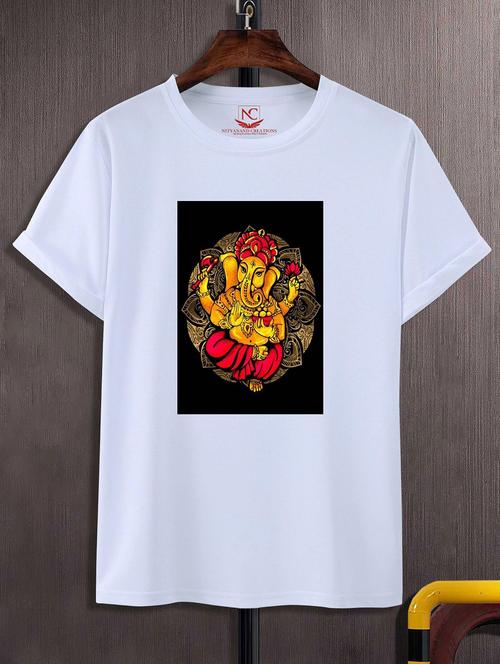 unisex white graphic printed t-shirt - 20856725 -  Standard Image - 0