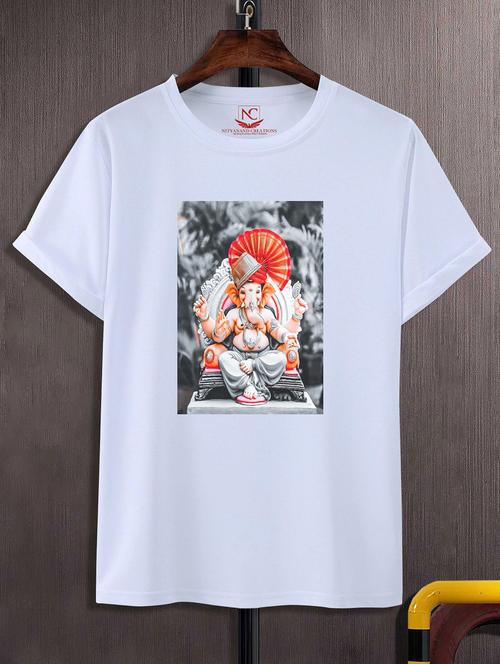 unisex white polyester graphic print t-shirt - 20856727 -  Standard Image - 0