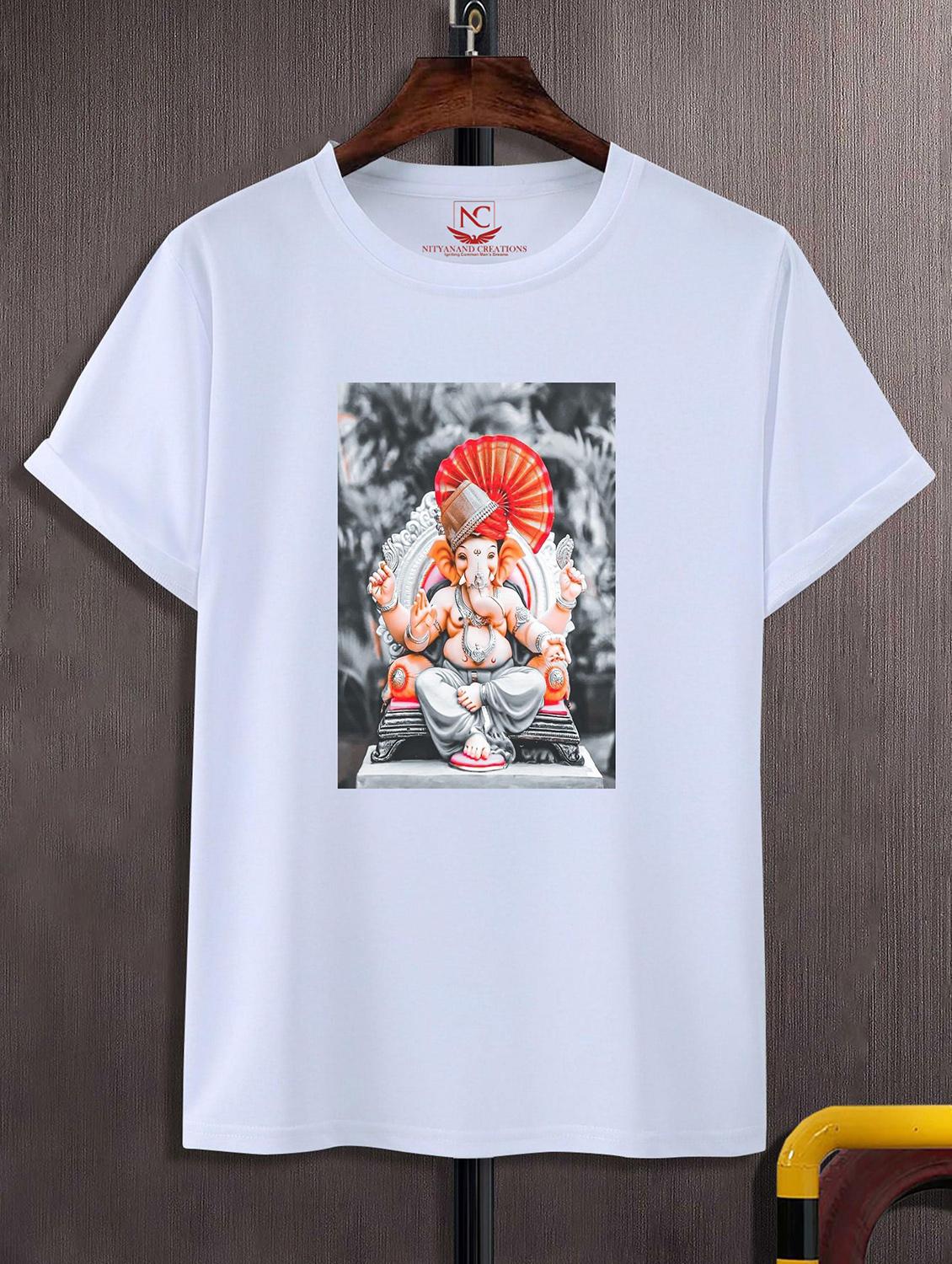 unisex white polyester graphic print t-shirt - 20856727 -  Zoom Image - 0