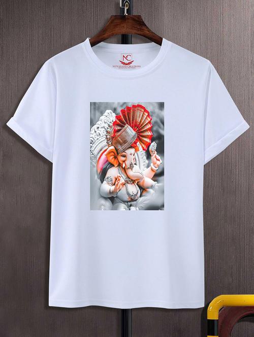 unisex white graphic printed t-shirt - 20856728 -  Standard Image - 0