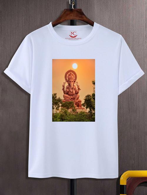 unisex white polyester graphic print t-shirt - 20856733 -  Standard Image - 0