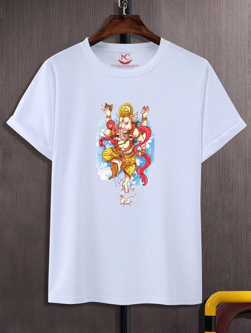 unisex white graphic printed t-shirt - 20856734 - Standard Image - 0