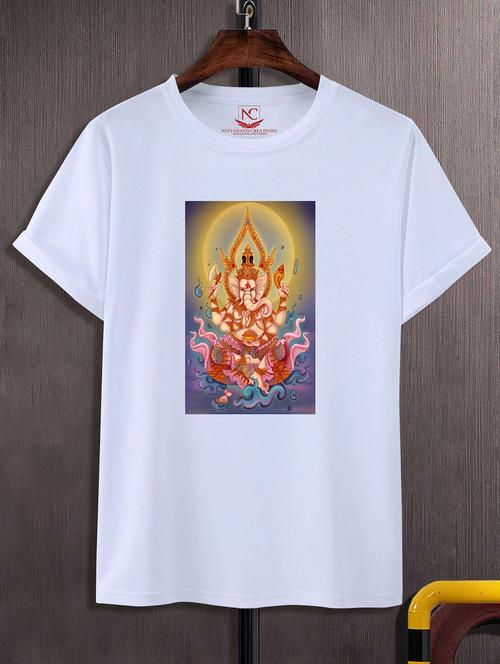 unisex white polyester graphic print t-shirt - 20856735 -  Standard Image - 0