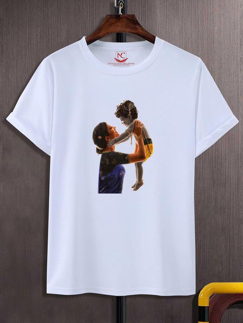 unisex white graphic printed t-shirt - 20856739 - Standard Image - 0