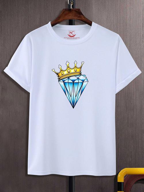 unisex white polyester graphic print t-shirt - 20856743 - Standard Image - 0