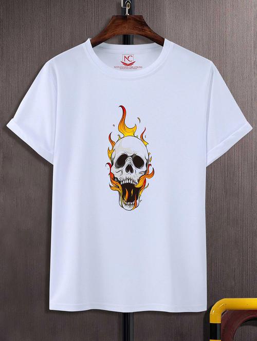 unisex white graphic printed t-shirt - 20856745 - Standard Image - 0