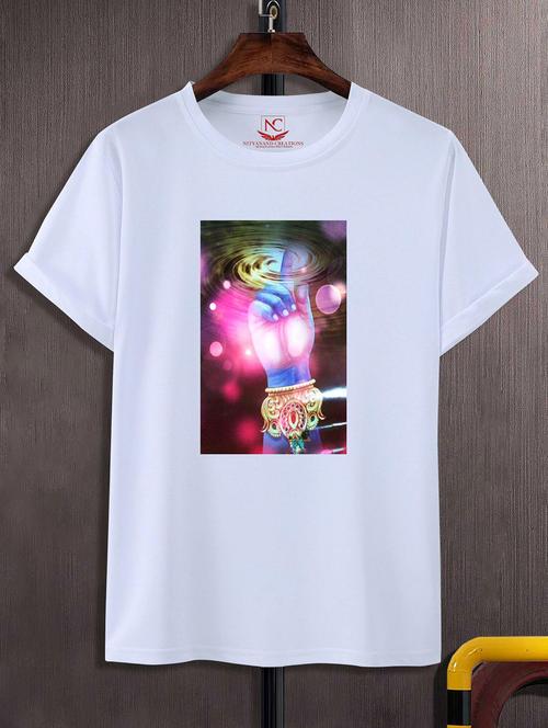 unisex white graphic printed t-shirt - 20856747 - Standard Image - 0
