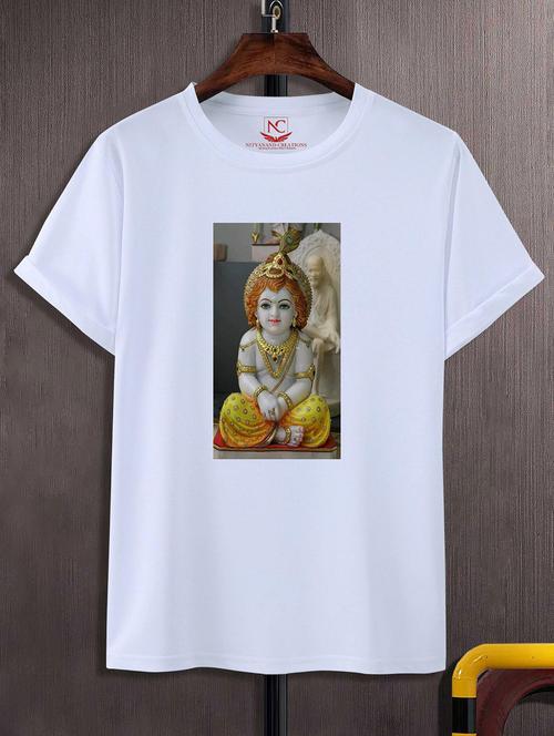 unisex white polyester graphic print t-shirt - 20856761 - Standard Image - 0