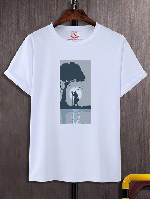 unisex white graphic printed t-shirt - 20856769 -  Standard Image - 0
