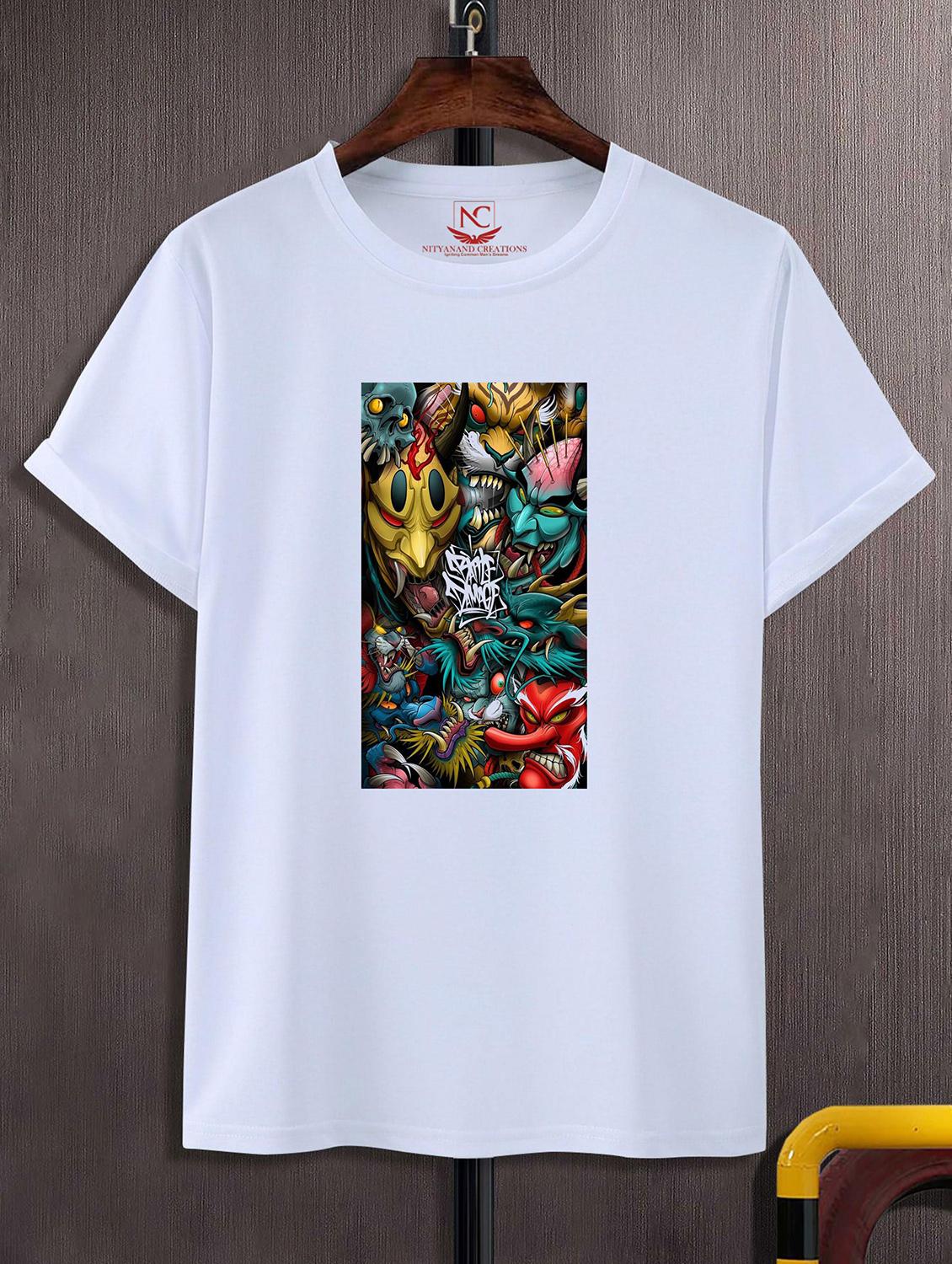 unisex white graphic printed t-shirt - 20856785 -  Zoom Image - 0