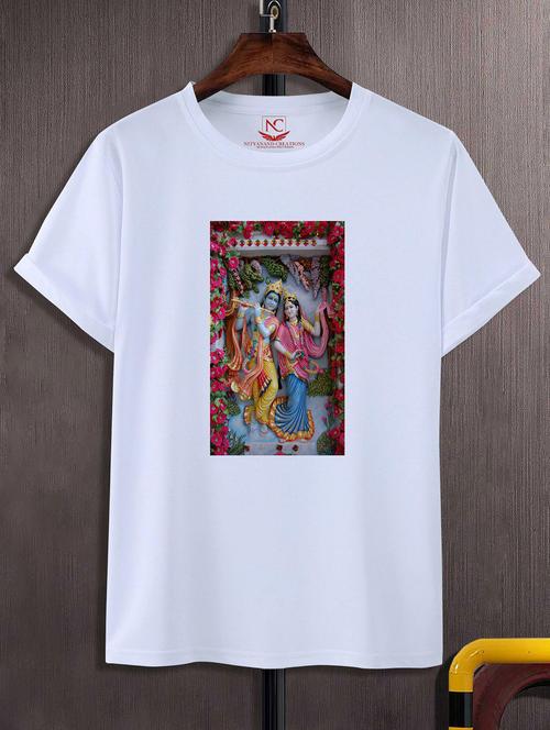 unisex white polyester graphic print t-shirt - 20856787 -  Standard Image - 0
