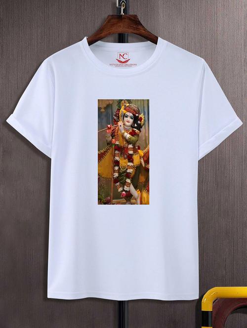 unisex white polyester graphic print t-shirt - 20856794 - Standard Image - 0