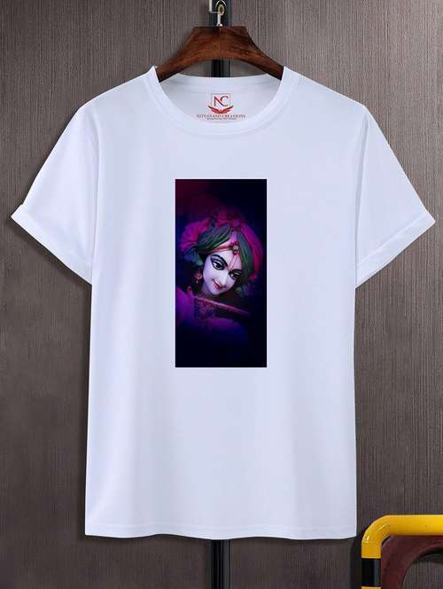 unisex white polyester graphic print t-shirt - 20856795 -  Standard Image - 0