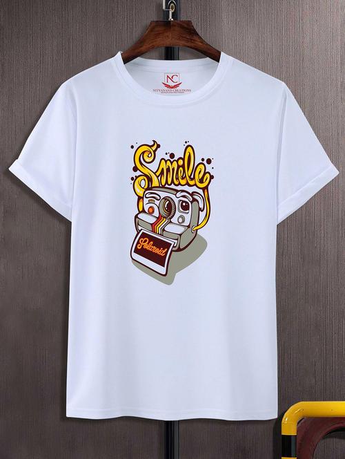 unisex white graphic printed t-shirt - 20856799 -  Standard Image - 0