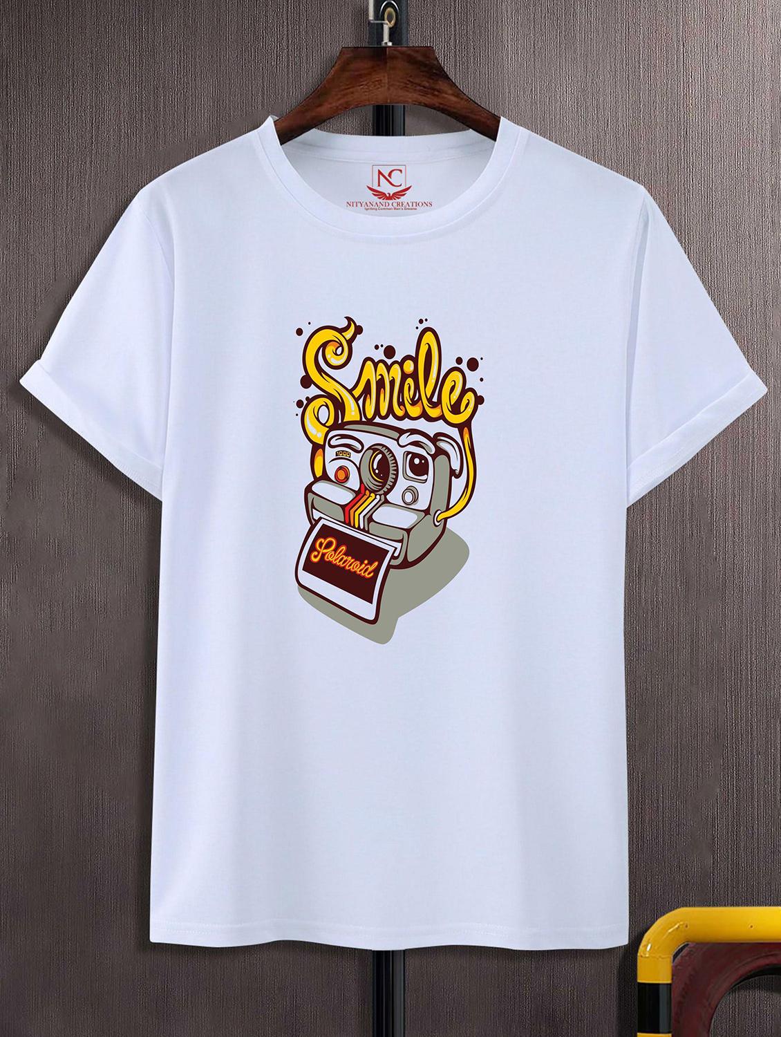 unisex white graphic printed t-shirt - 20856799 -  Zoom Image - 0