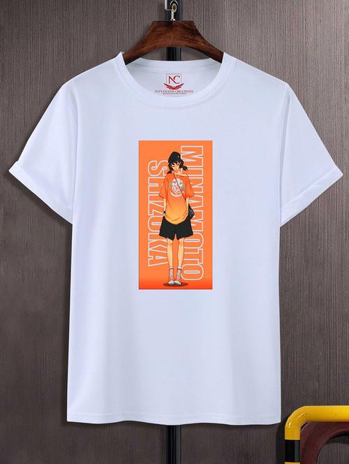 unisex white polyester graphic print t-shirt - 20856807 -  Standard Image - 0