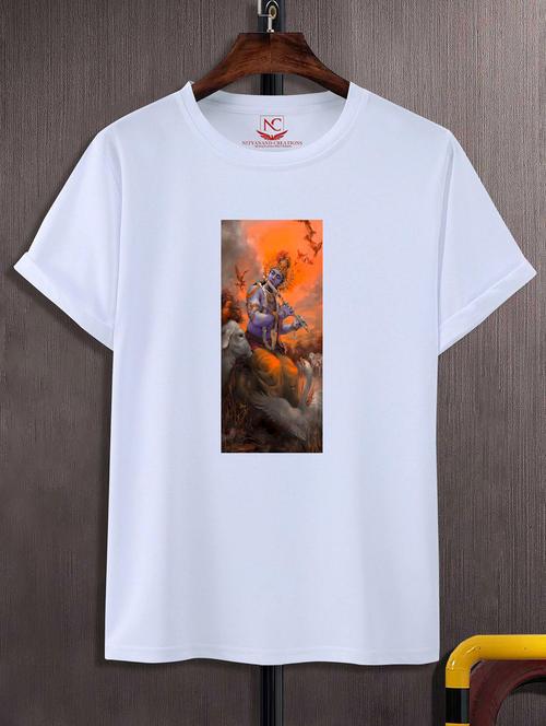 unisex white graphic printed t-shirt - 20856811 -  Standard Image - 0