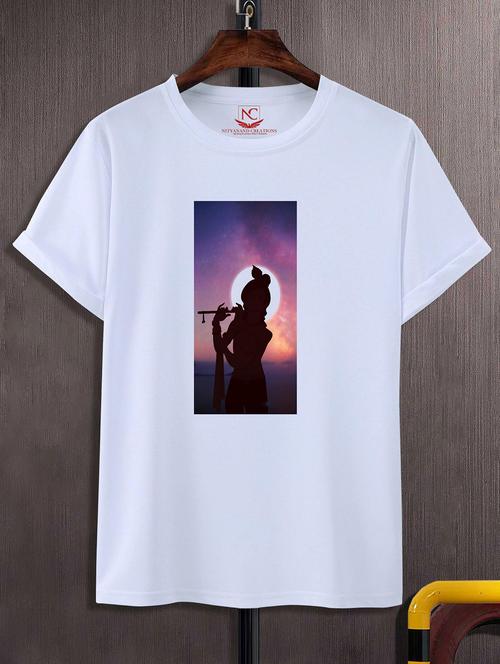 unisex white polyester graphic print t-shirt - 20856816 -  Standard Image - 0